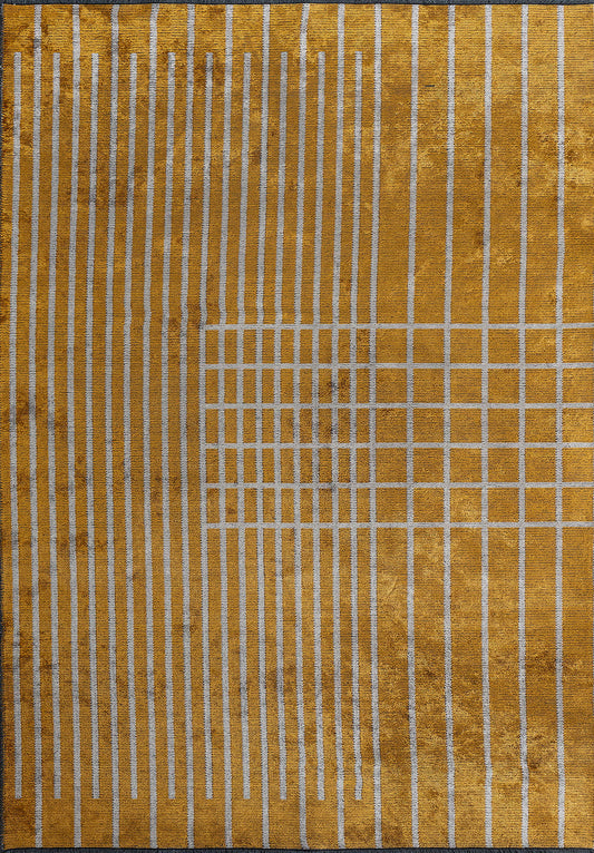 Plaid Mustard - Light Cream Rug