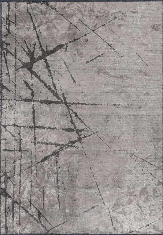 Crack Anthracite - Cream Rug