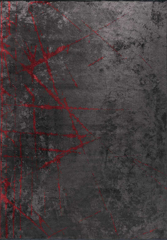 Crack Red - Charcoal Rug
