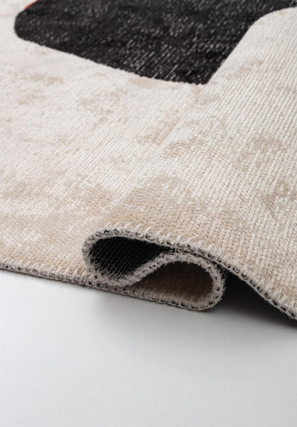 Rock Black - Ecru Rug