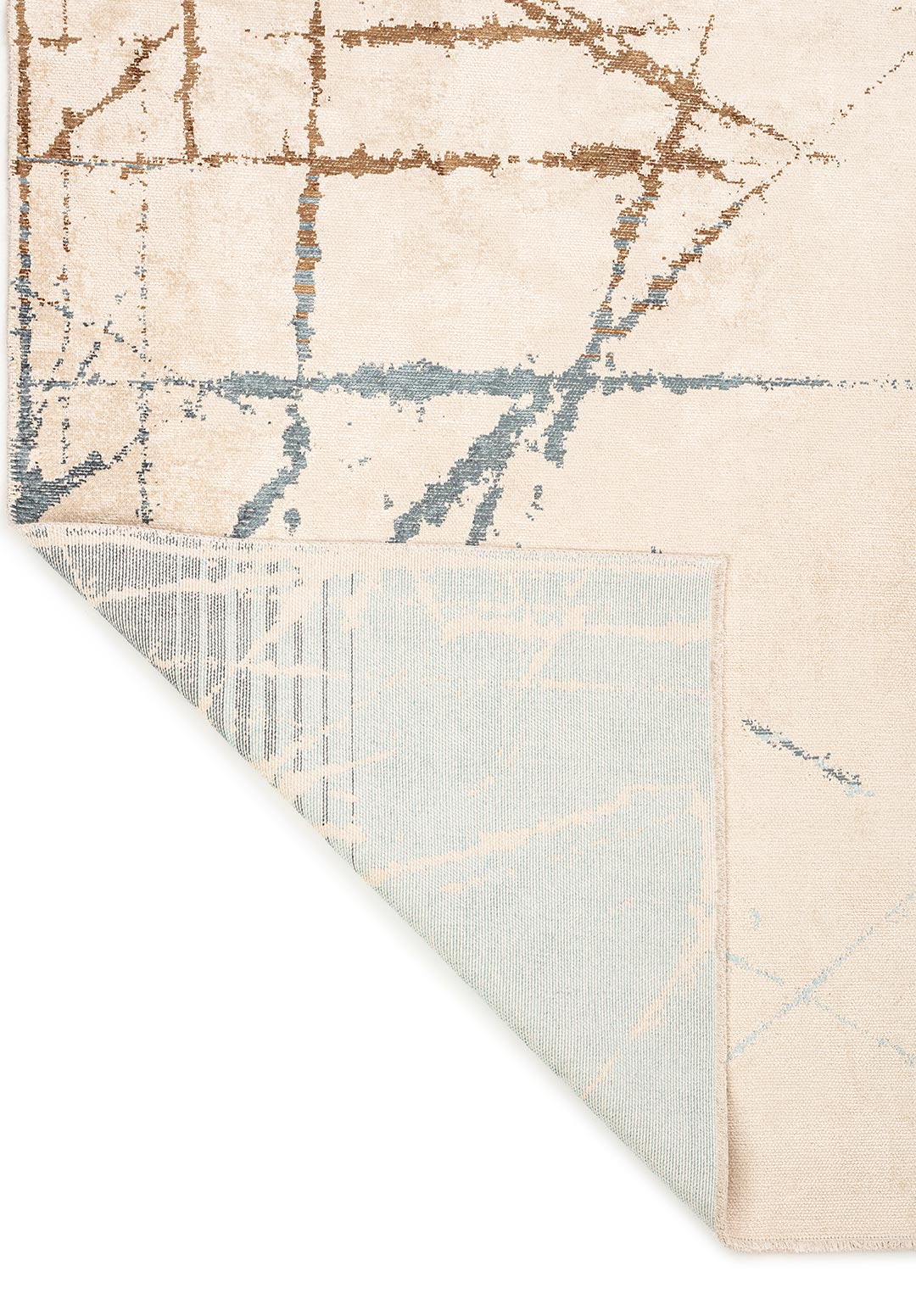 Crack Blue - Ecru Rug