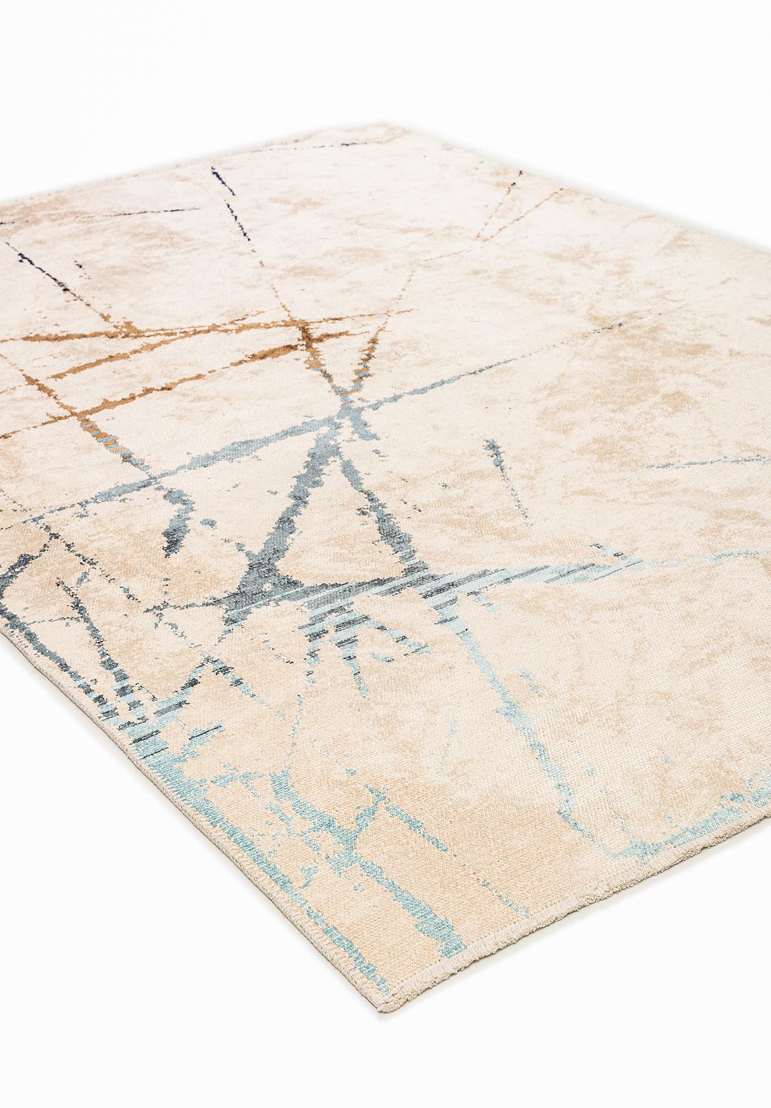 Crack Blue - Ecru Rug