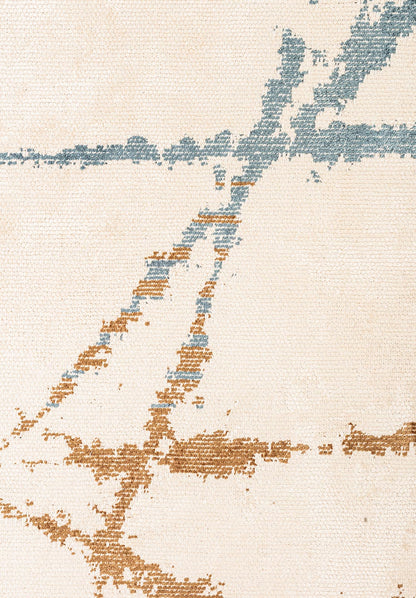 Crack Blue - Ecru Rug