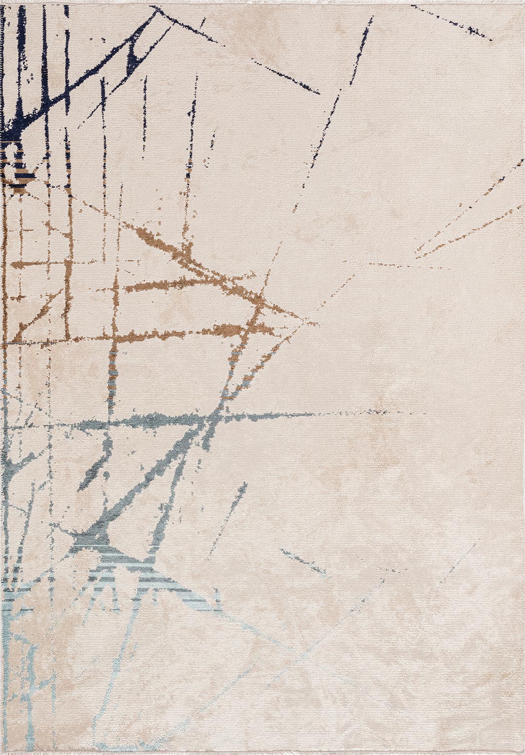 Crack Blue - Ecru Rug