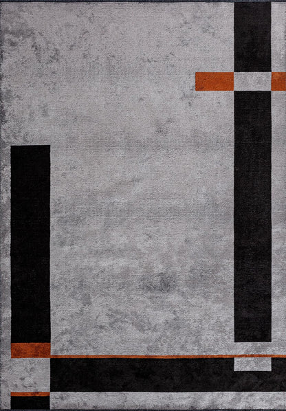 Tetris Black - Light Grey Rug
