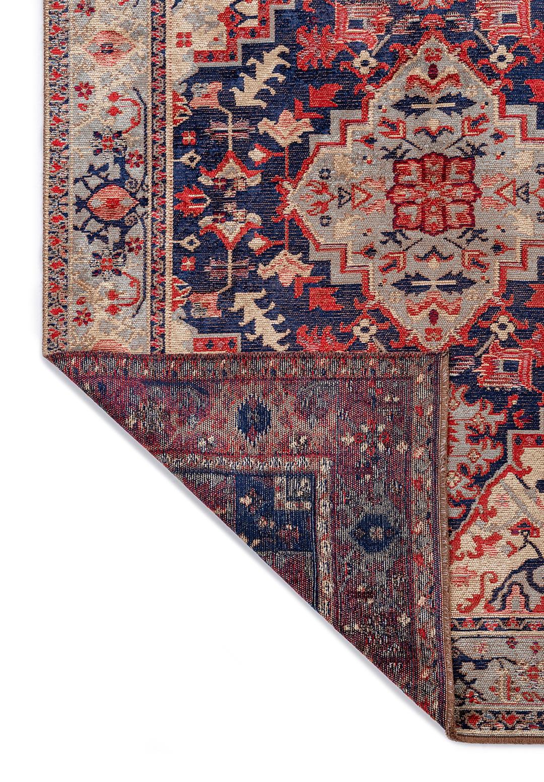 Valenza Navy - Red Rug