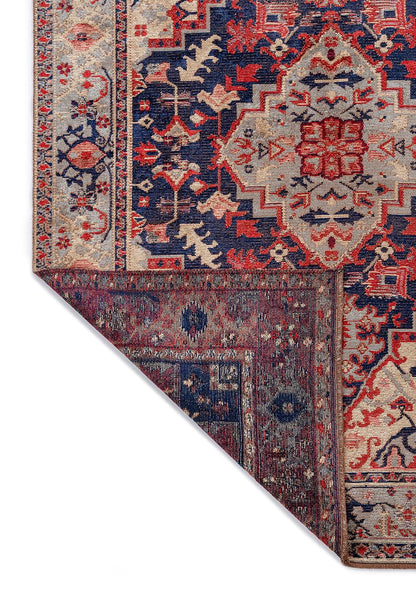 Valenza Navy - Red Rug