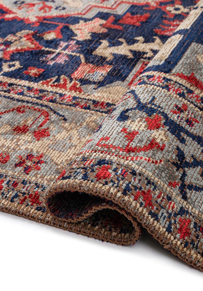 Valenza Navy - Red Rug