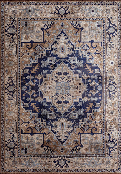 Valenza Dark navy - Beige Rug