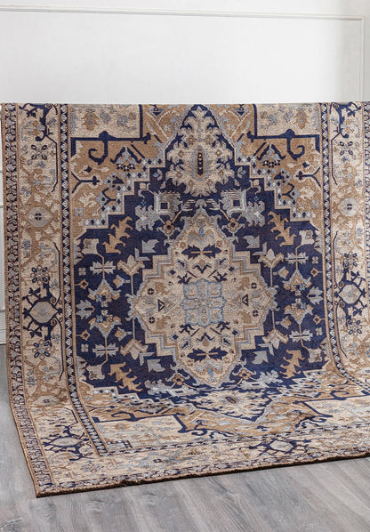 Valenza Dark navy - Beige Rug