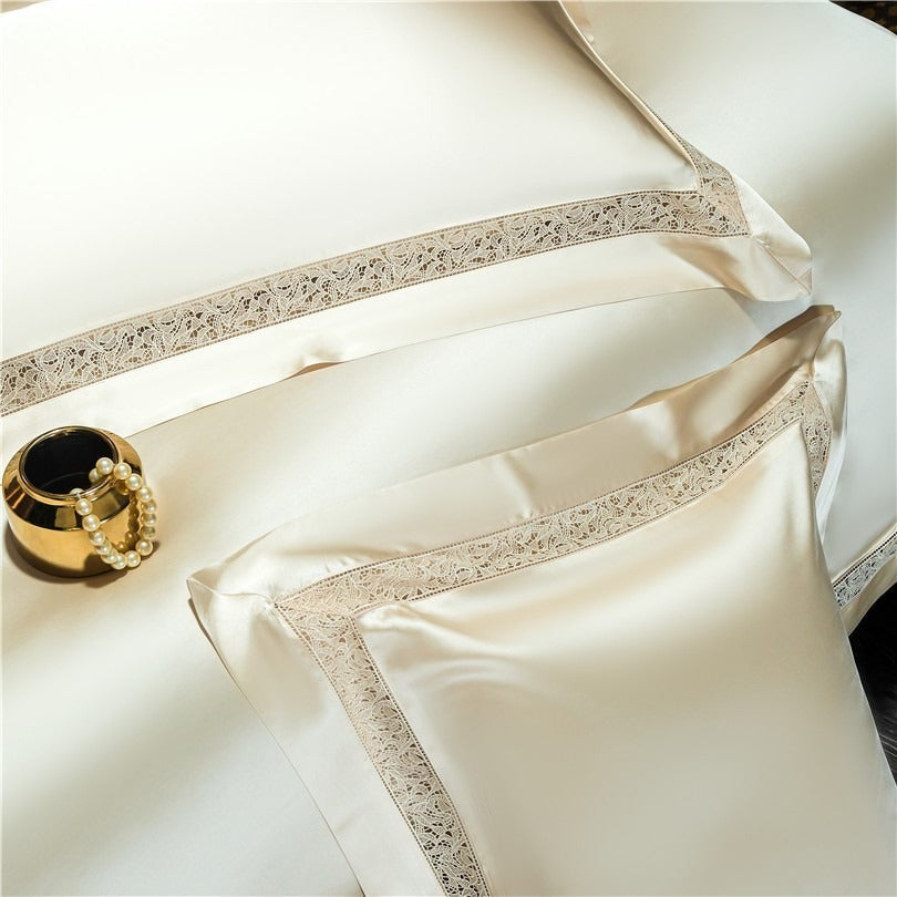 Willa Gold Modern Satin Egyptian Cotton Bedding Set