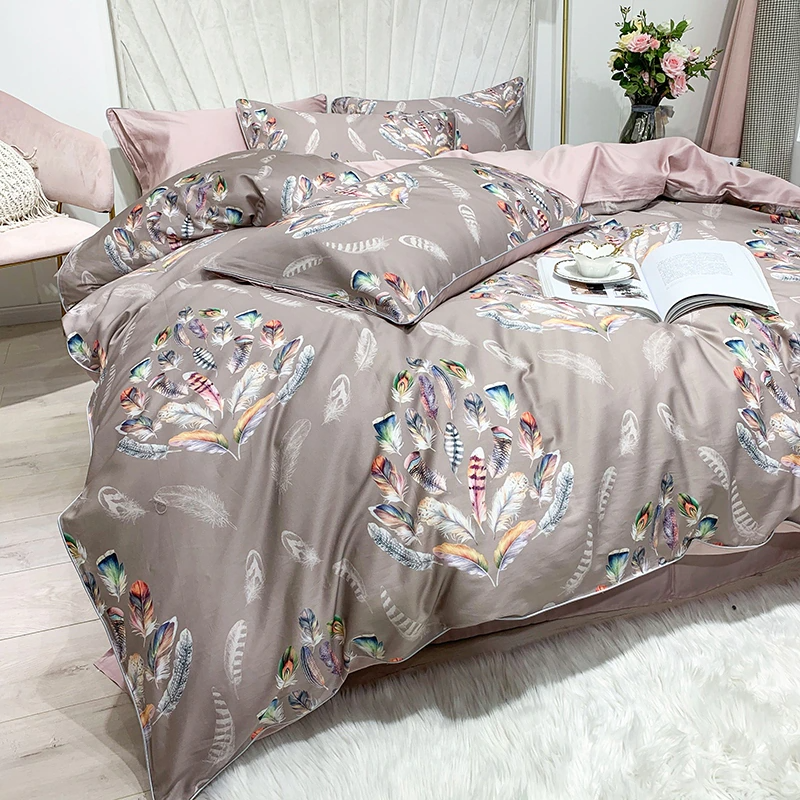 Amelia Leaf Floral Egyptian Cotton Bedding Set