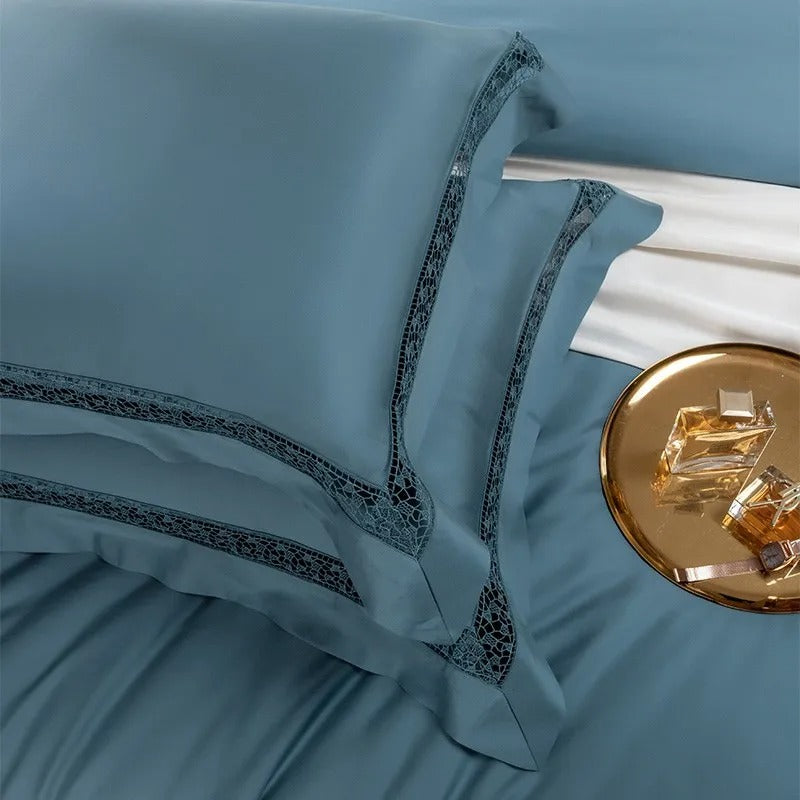 Elysium Blue Egyptian Cotton Bedding Set