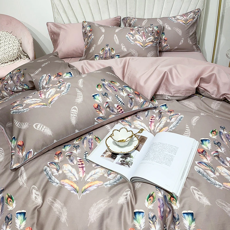 Amelia Leaf Floral Egyptian Cotton Bedding Set