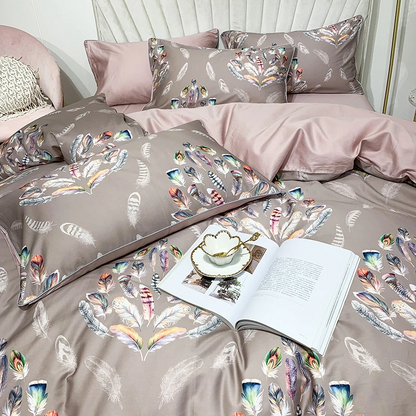 Amelia Leaf Floral Egyptian Cotton Bedding Set