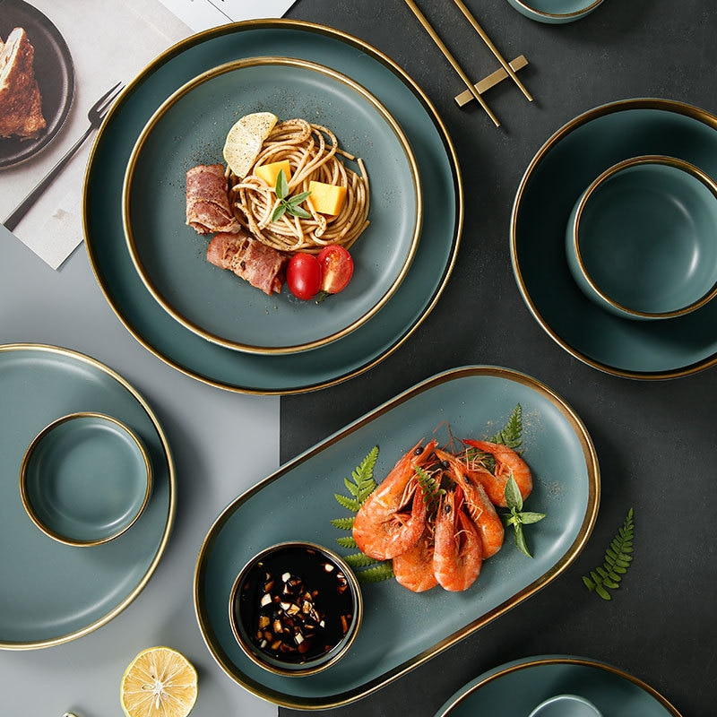 Celeste Grey Green Luxury Dinnerware Set