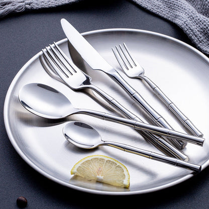 Aldomara Bamboo Gold/Silver Cutlery Set