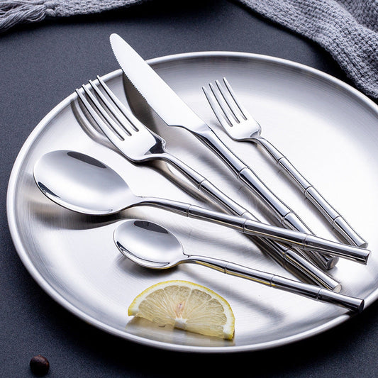 Aldomara Bamboo Gold/Silver Cutlery Set
