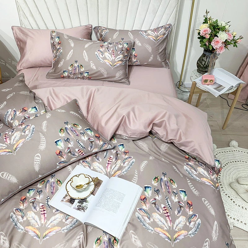 Amelia Leaf Floral Egyptian Cotton Bedding Set
