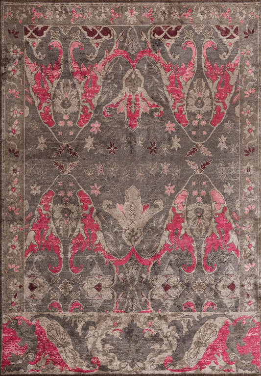 Velorien Anthracite - Fuchsia Rug