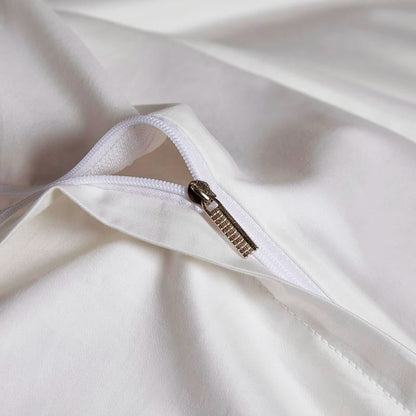 Leila White Embroidered Edge Egyptian Cotton Bedding Set