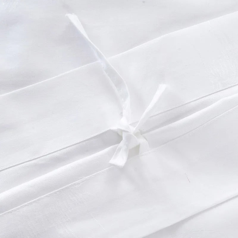 Pero White Cotton Jacquard Bedding Set