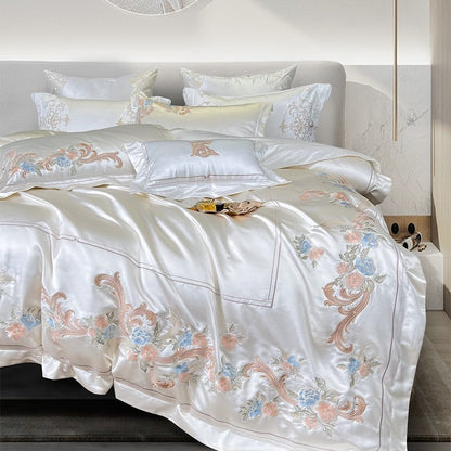 Esana White Embroidery Egyptian Cotton Bedding Set