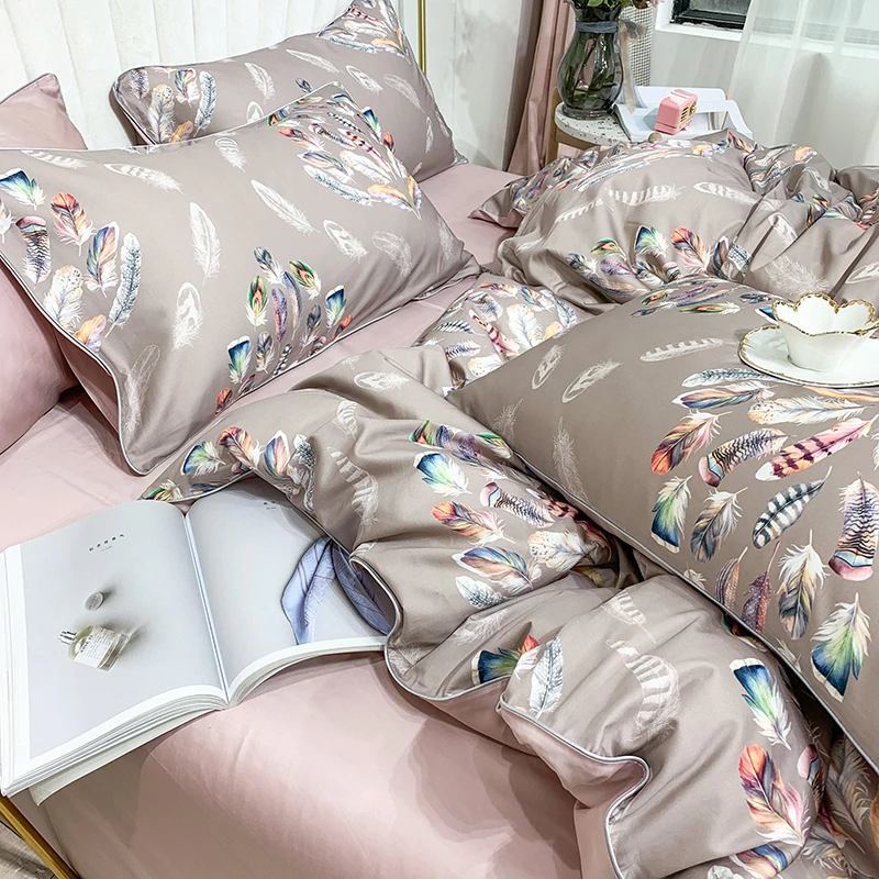 Amelia Leaf Floral Egyptian Cotton Bedding Set