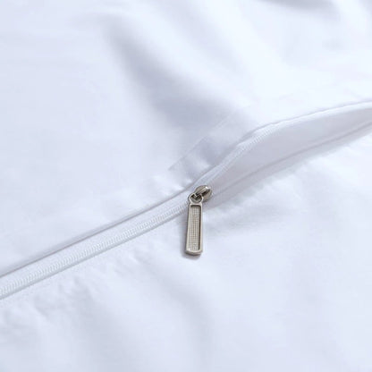 Degella Grey Stripe Egyptian Cotton Luxury White Bedding Set