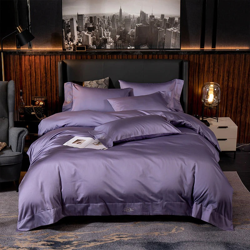 Lakibia Purple Silky Soft Egyptian Cotton Bedding Set