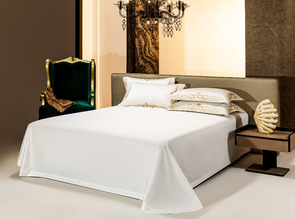 Cleopatra White Luxury Egyptian Cotton Bedding Set
