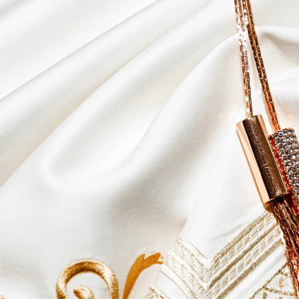 Cleopatra White Luxury Egyptian Cotton Bedding Set