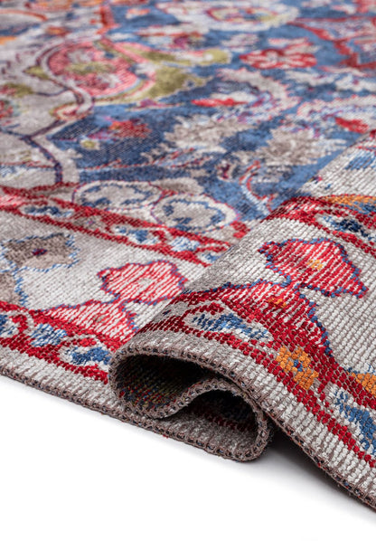 Bastille Navy Blue - Red Rug