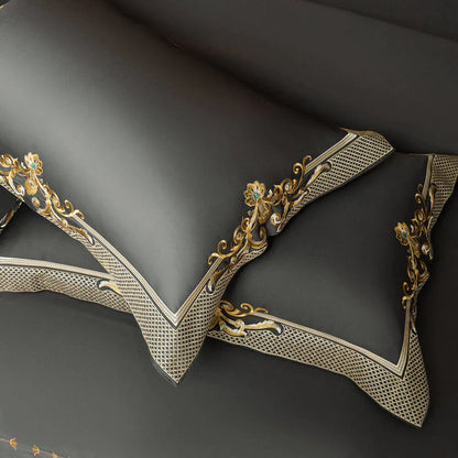 Cleopatra Grey Luxury Egyptian Cotton Bedding Set