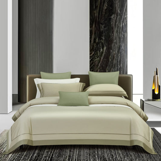 Oline Sage Green Luxury Egyptian Cotton Bedding Set
