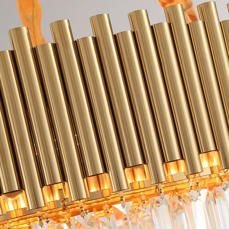 Rylee Gold Edged Beveled Crystal And Copper Ring Chandelier