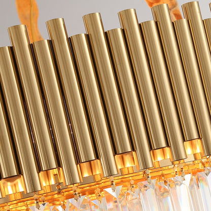 Rylee Gold Edged Beveled Crystal And Copper Ring Chandelier