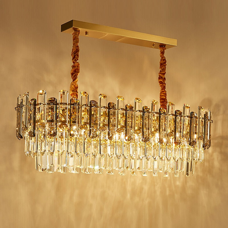 Luis Rounded Three-Tier Crystal Cut Edge Chandelier