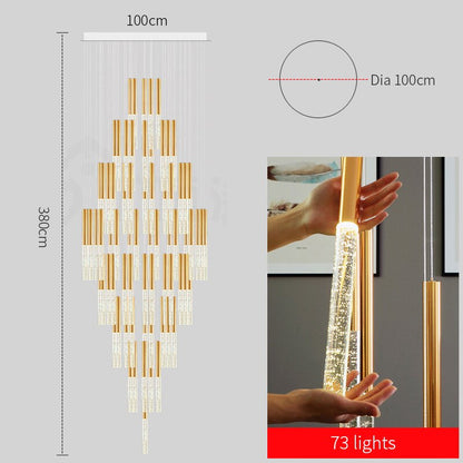 Mya Linear Copper And Crystal Strand Chandelier
