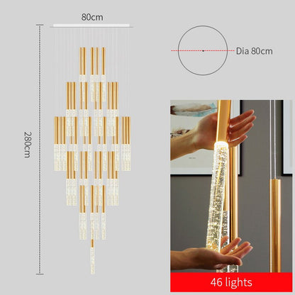 Mya Linear Copper And Crystal Strand Chandelier