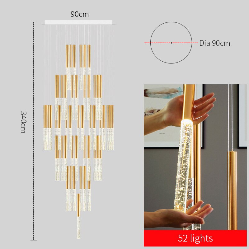 Mya Linear Copper And Crystal Strand Chandelier