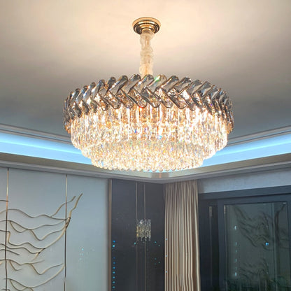 Ruby Three Tier Rounded Crystal Wrapped Chandelier