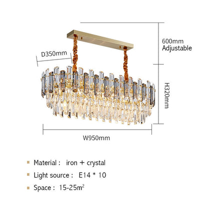 Luis Rounded Three-Tier Crystal Cut Edge Chandelier