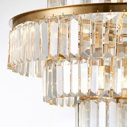 Elizebeth Layered Oversized Two-Tier Crystal Chandelier