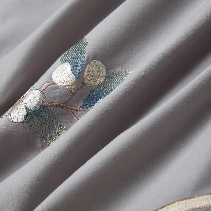 Zoe Chinoiserie Embroidered Egyptian Cotton Bedding Set
