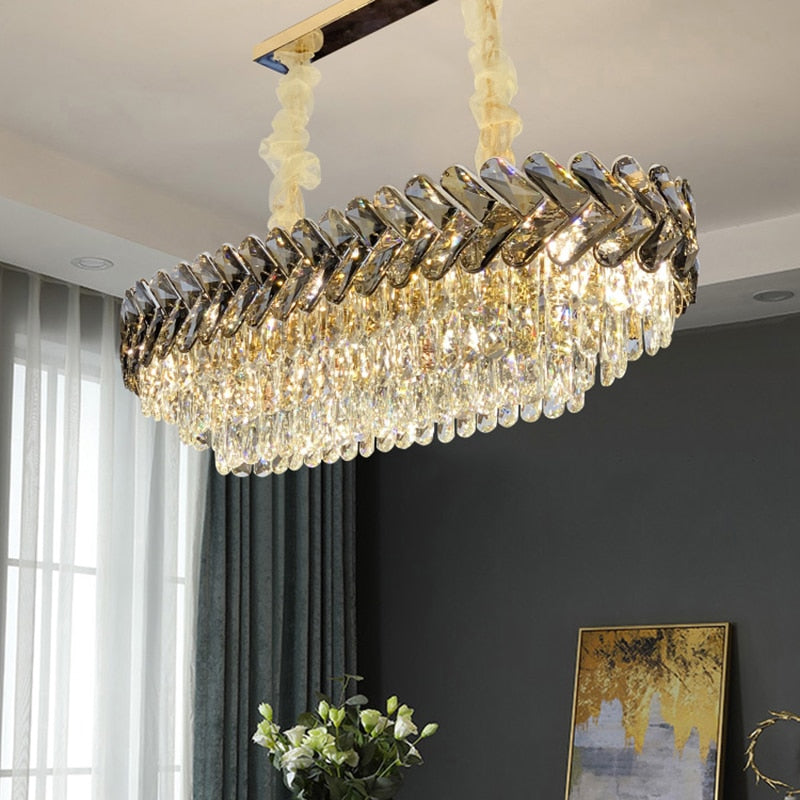 Ruby Three Tier Rounded Crystal Wrapped Chandelier