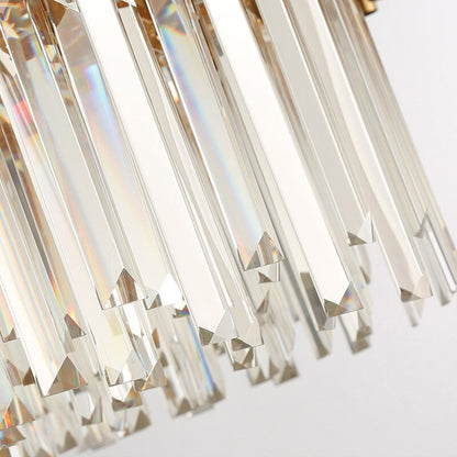 Rylee Gold Edged Beveled Crystal And Copper Ring Chandelier