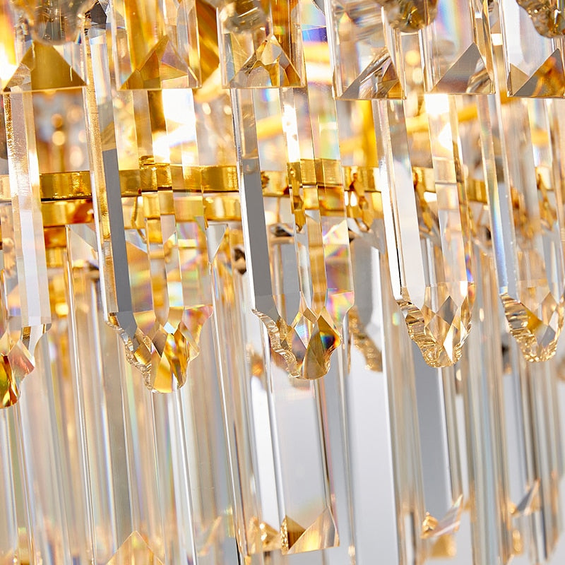 Luis Rounded Three-Tier Crystal Cut Edge Chandelier
