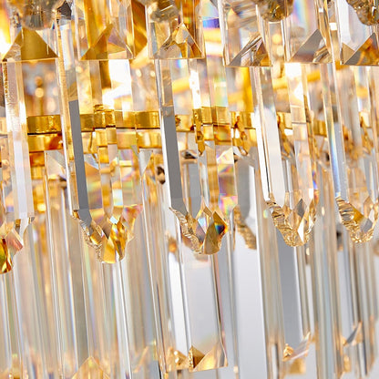 Luis Rounded Three-Tier Crystal Cut Edge Chandelier