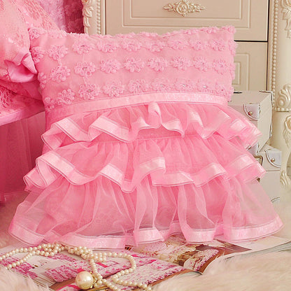 Aaliyah Triple Layered Ruffled Cotton Lace Bedding Set